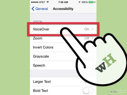Hogyan kapcsoljuk ki a VoiceOver mód az iPhone