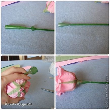Як зробити бутон троянди з гофрованого паперу
