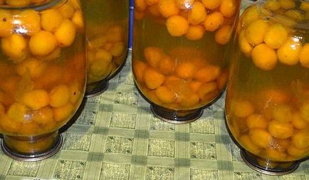 Cseresznyeszilva kompót télen - konzervek receptek piros és sárga cseresznye szilva, párolt sterilizálás
