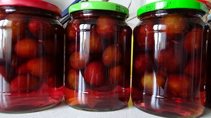 Compote din prune de cires pentru iarnă - retete pentru conservarea prunei galbene și roșii, compote cu sterilizare