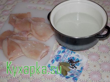 Marinate squid, mese în stil acasă cu fotografii pe etapele de rețetă