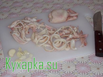 Marinate squid, mese în stil acasă cu fotografii pe etapele de rețetă