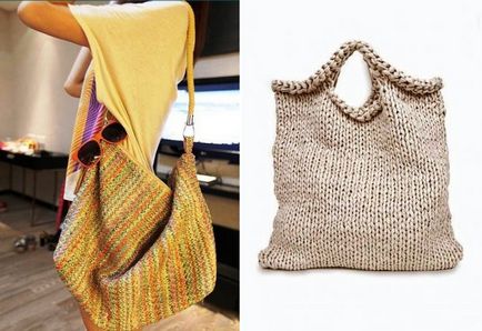 Модна сумка з трикотажної пряжі - клатч і рюкзак, торба і мішок, шоппер, кругла і прямокутна