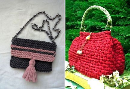 Punga de modă din fire tricotate - ambreiaj și rucsac, sac și sac, cumpărător, rotund și dreptunghiular