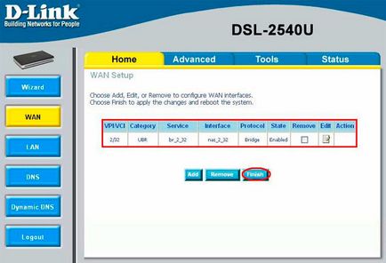 Beállítás dsl-2540u csatlakozni ISP «Infoline”