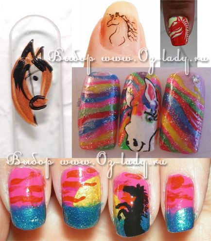 Новорічний манікюр 2014 і дизайн нігтів в стилі кінь