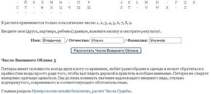 Нумерологія, розрахувати число зовнішнього вигляду онлайн