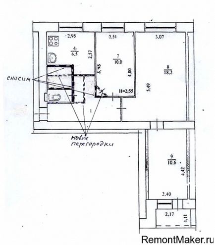 Remodelarea în Brejnevka, repararea apartamentelor - la cheie - în Volgograd