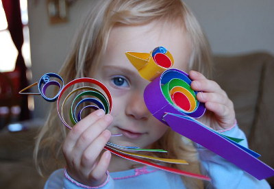 Падалка фруктів з кольорового паперу - дитяча творчість - аплікації, вироби з кольорового паперу