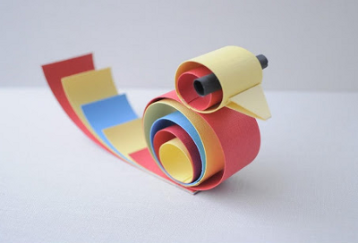 Падалка фруктів з кольорового паперу - дитяча творчість - аплікації, вироби з кольорового паперу