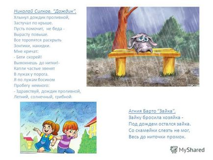 Prezentarea pe tema lucrării doge a fost făcută de elevi de clasa a XI-a Ivanov Tatyana Klepova Elena înainte de ploaie