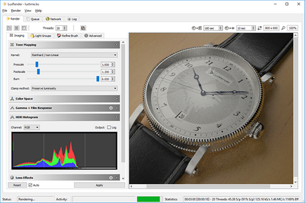 rendering programot POV-Ray, luxrender és vlender, mint egy teszt processzor és pc