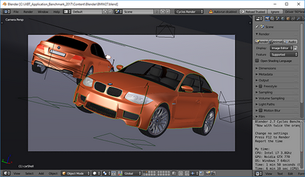 rendering programot POV-Ray, luxrender és vlender, mint egy teszt processzor és pc