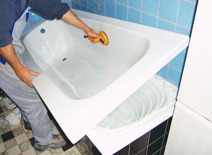 Helyreállítási és javítási fürdő, hogyan kell telepíteni egy akril bélés