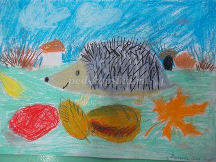 Малювання пастеллю на тему осінь покроково з фото для 1 класу