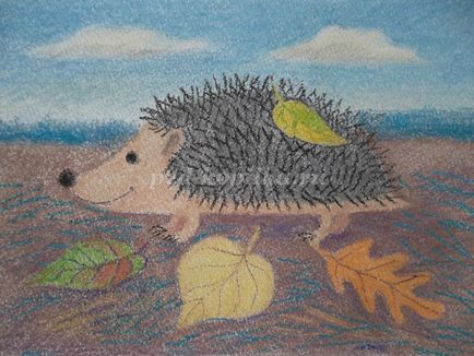 Малювання пастеллю на тему осінь покроково з фото для 1 класу