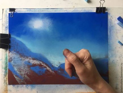 Малюємо гори сухою пастеллю на наждачним папері, art4soul