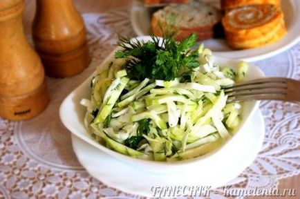 Saláta cukkini, káposzta recept fotókkal, hogyan kell főzni lédús saláta cukkini