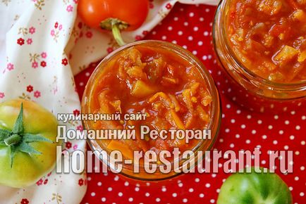 Salata de rosii verzi pentru iarna cu pasta de tomate