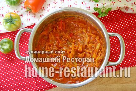 Salata de rosii verzi pentru iarna cu pasta de tomate