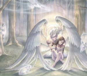 Înger înger cu aripi în cer într-un vis pentru a vedea ceea ce a visat