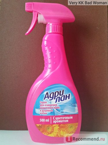 Spray pentru curățarea căzi acrilice și cabine de duș adrilan - 