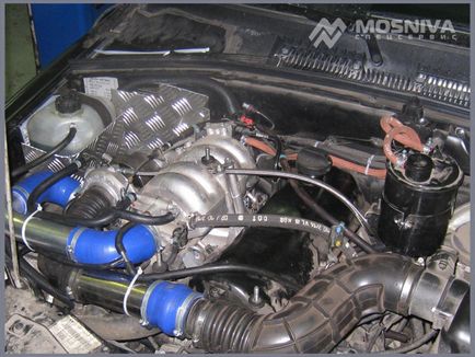 Instalarea turbo-supraîncărcării pe motorul injectorului de pe teren, modelul Chevrolet