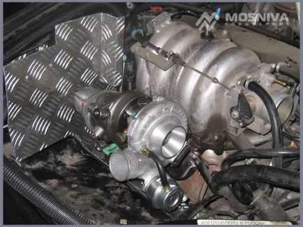 Instalarea turbo-supraîncărcării pe motorul injectorului de pe teren, modelul Chevrolet