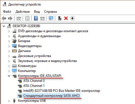 Activarea modului hard disk-urilor ahci fără reinstalarea ferestrelor