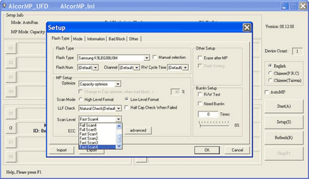 Repararea unității flash USB cu utilitarul alcormp