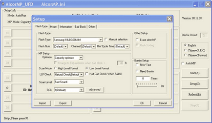 Repararea unității flash USB cu utilitarul alcormp