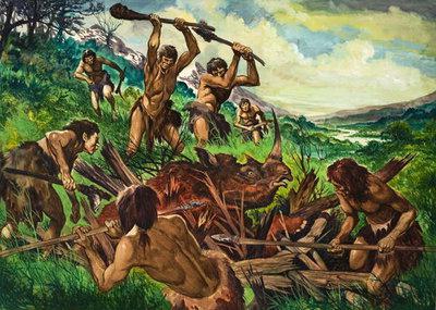 Ocuparea oamenilor primitivi, care a făcut posibilă obținerea alimentelor din carne - vânătoare și pescuit