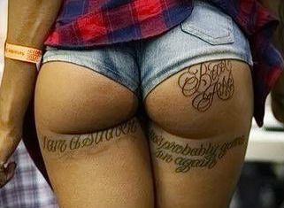 Tatuaj feminin pe papă - fotografii, schițe, trăsături ale tatuajelor feminine pe fese