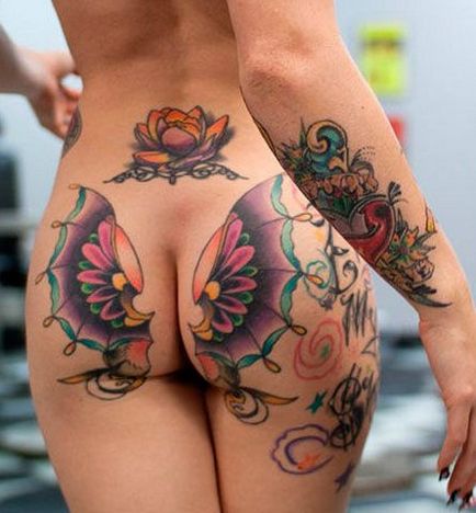Női tetoválás a szamár - fotók, vázlatok, különösen a női tetoválás a fenék