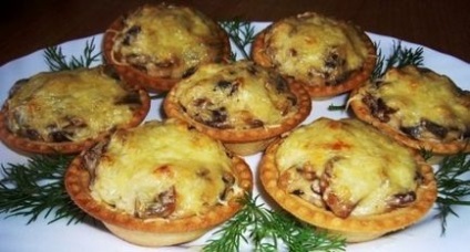 Ötletek 6 tartlets gomba (gomba töltés receptek tartlets) 6. Ötletek gomba tartlets