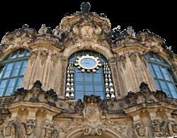 Locuri de interes în orașul german Dresda Ceasurile Zwinger sunt situate în ansamblul palatului