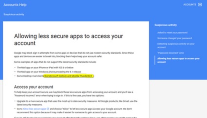 Google a închis accesul la gmail pentru Microsoft Outlook, mozilla thunderbird și imap →