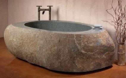 Штучний камінь в інтер'єрі ванної фото