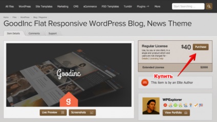 Як купити тему на themeforest #