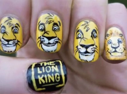 Як намалювати на нігтях лева