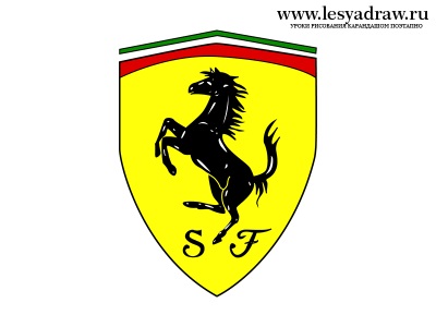 Cum de a desena o pictogramă de creion Ferrari în etape - desene de lecție - utile la artsphera