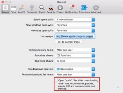 Cum să dezactivați pornirea automată a fișierelor salvate în safari