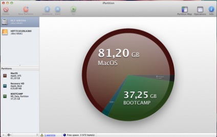 Cum se redistribuie spațiul pe partițiile hard disk în Mac OS