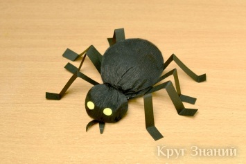 Cum să faci un păianjen voluminos din hârtie crepată la Halloween - un cerc de cunoștințe