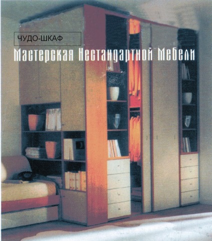 Кімната в типовій однокімнатній квартирі, чудо шафа, виготовлення меблів за індивідуальним проектом