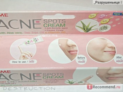 Крем від прищів isme acne spots cream з маслом чайного дерева і алое вера - «прищ go home!