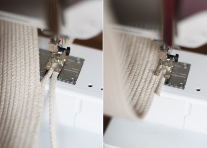 Майстриня пошила білизняний мотузок кольоровими нитками, щоб зробити практичну і красиву сумку