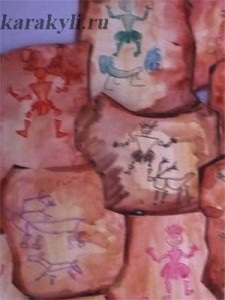 Наскальний живопис - поетапне малювання з дітьми від 7 років, каракулі