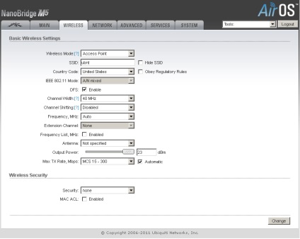 Configurarea nanobridge m5