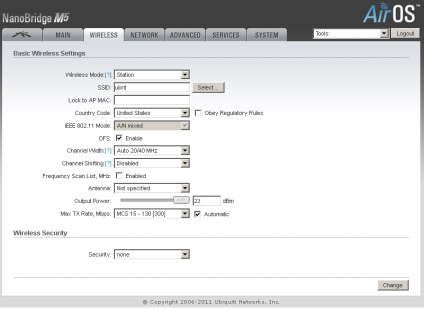 Configurarea nanobridge m5